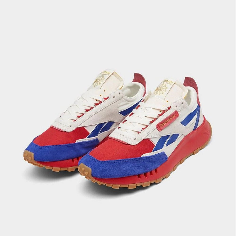 NWT Reebok CL Legacy Classic GW8703‎ Chalk/Red/Blue/Gold Men's Running Shoes - Picture 3 of 7